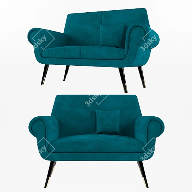 Modern Sofa Set: Minotti Albert & Lle 3D model image 1