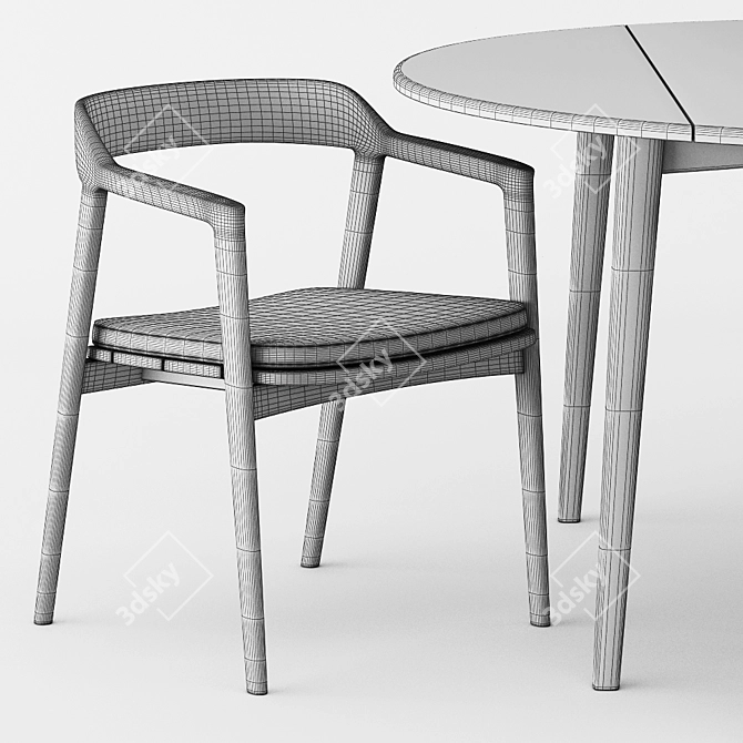 Minimalist Grasshopper Dining Set 3D model image 3