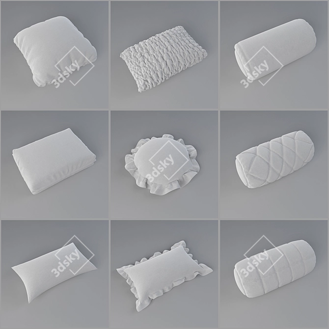 Cozy Cushion Collection 3D model image 2