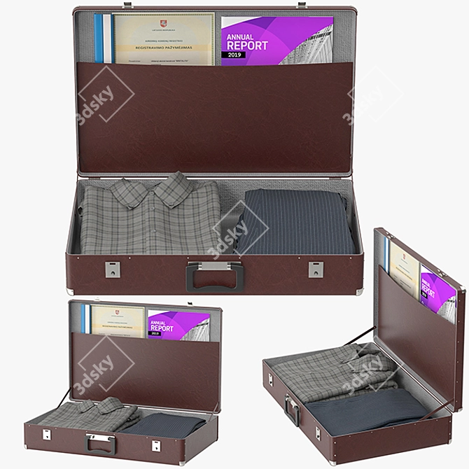 Travel Ready: Portable Suitcase with Clothes 3D model image 2