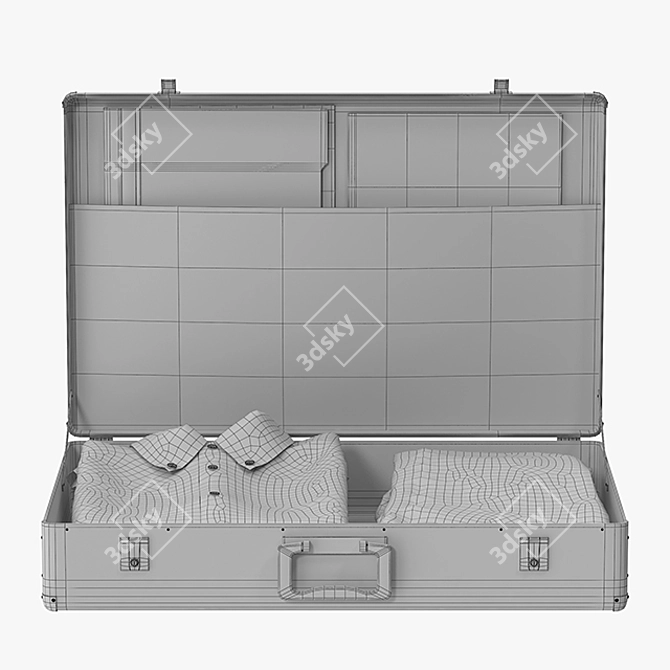 Travel Ready: Portable Suitcase with Clothes 3D model image 3