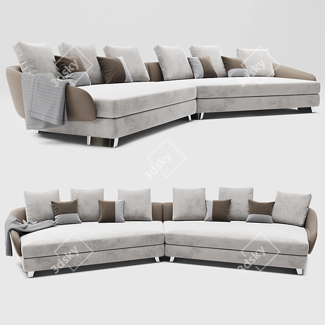 Elegant Lawson Sofa by Minotti | 420x100x80cm 3D model image 1