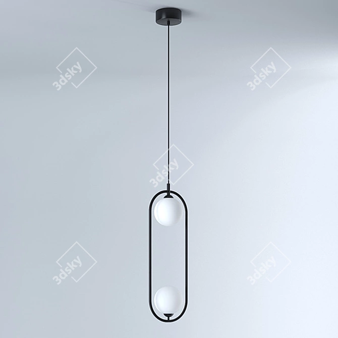 Opal Glow Pendant Light 3D model image 1