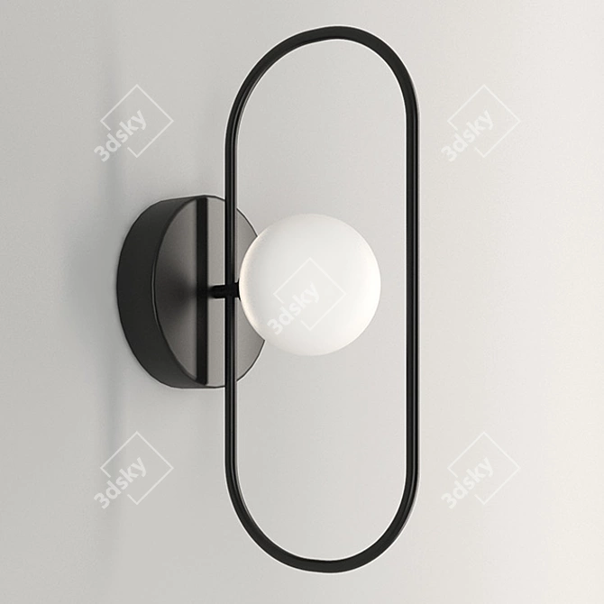 Elegant Opal Glass Wall Light 3D model image 1