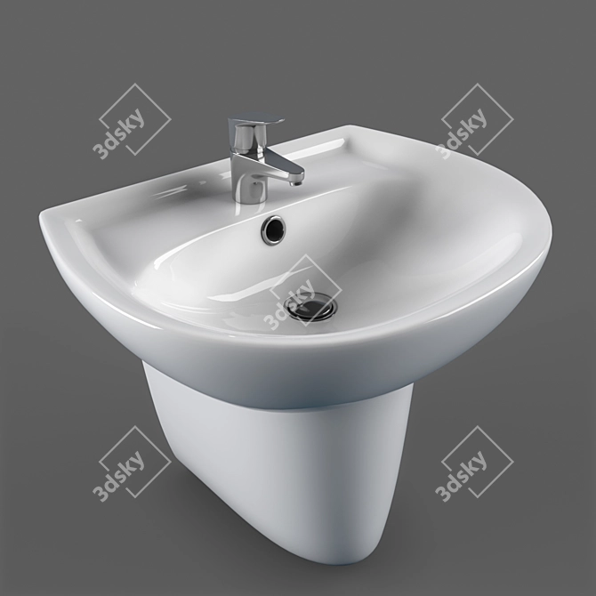 Elegant Keramag Renova Sink 3D model image 1