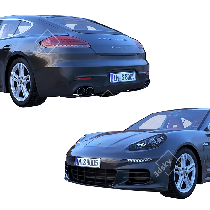 Luxury Black Porsche Panamera 4S 3D model image 2