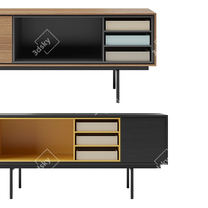 Sleek Aura TV Stand: Modern Elegance 3D model image 2