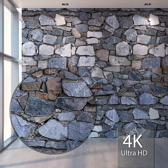 Seamless High-Resolution Stone Texture 3D model image 1