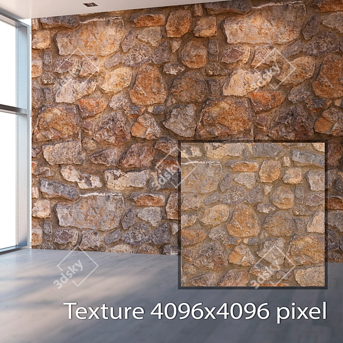 Seamless High-Res Stone Texture 3D model image 2