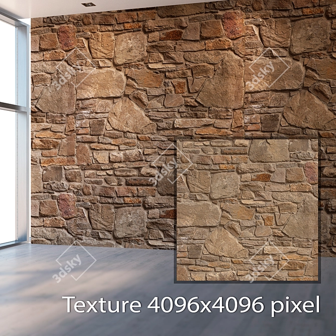 Seamless Natural Stone Texture: High Resolution 3D model image 2