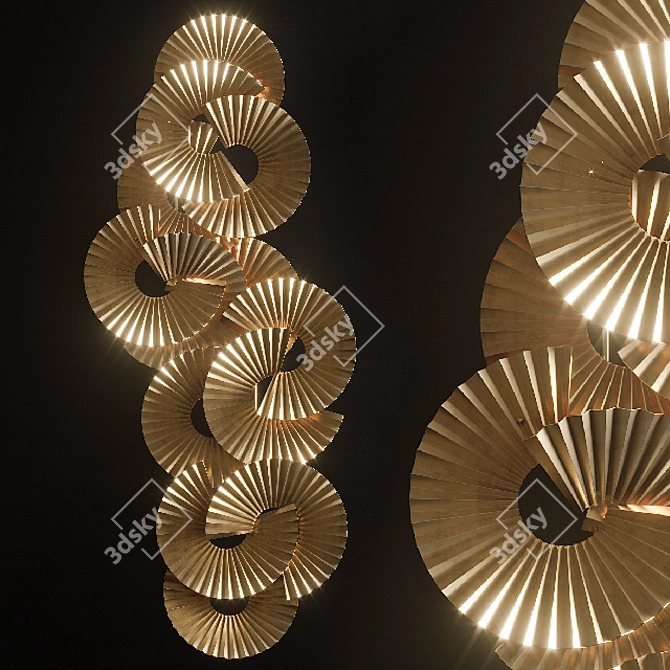 Golden Metal Sculpture - THAI NATURA 3D model image 1