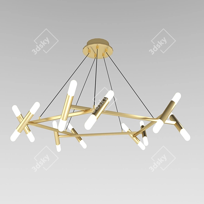 Modern Brass Pendant Light 3D model image 1