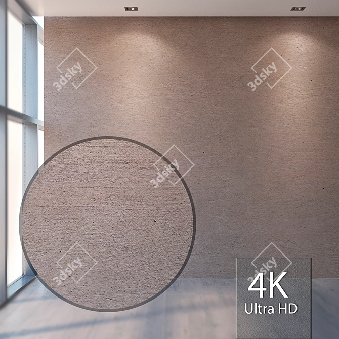 Seamless Plaster Texture Kit 3D model image 1