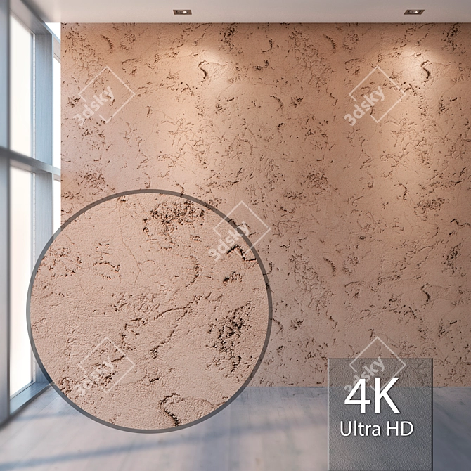 Seamless Plaster Texture: High Resolution for Close-up Shots! 3D model image 1