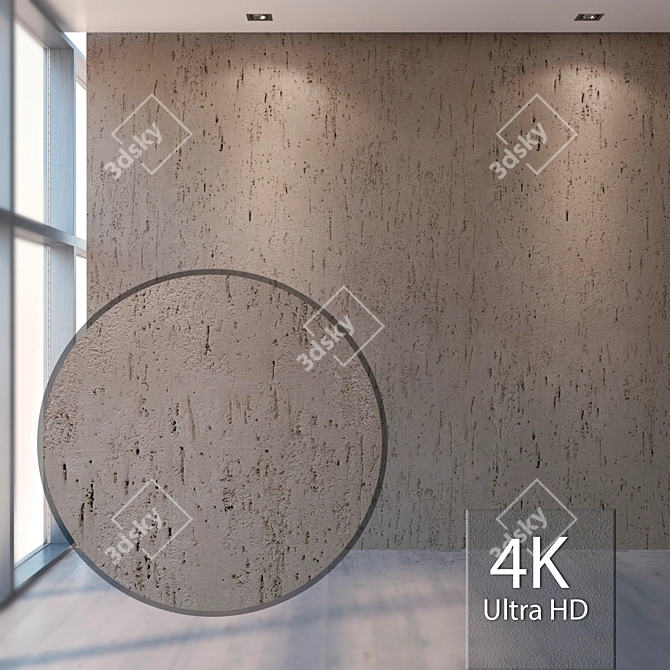 Seamless Plaster Texture 4K 3D model image 1