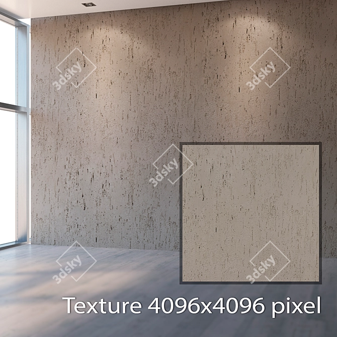 Seamless Plaster Texture 4K 3D model image 2