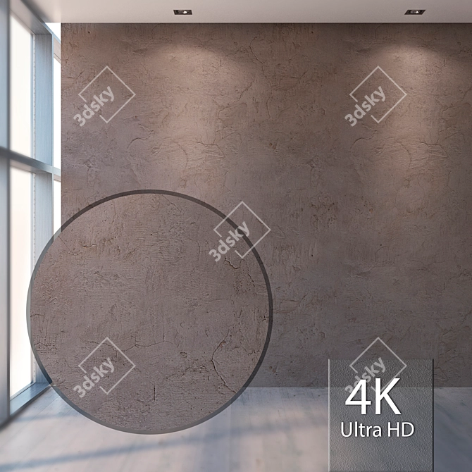 Seamless High-Resolution Plaster Texture 3D model image 1