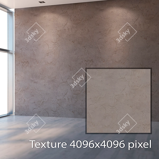 Seamless High-Resolution Plaster Texture 3D model image 2