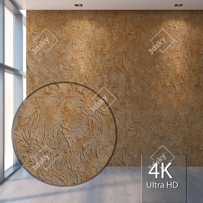 Elegant Seamless Plaster Texture 3D model image 1