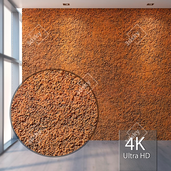 Textured Plaster Panel - High Res & Seamless 3D model image 1