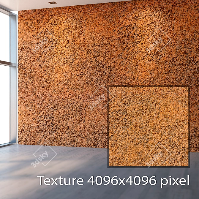 Textured Plaster Panel - High Res & Seamless 3D model image 2