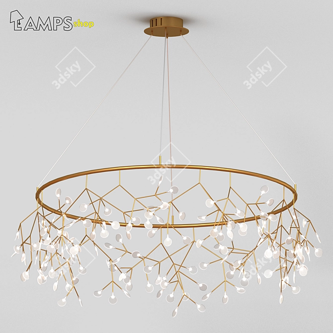 Heracleum LED Chandelier: Modern Metal and Acrylic Lighting 3D model image 1