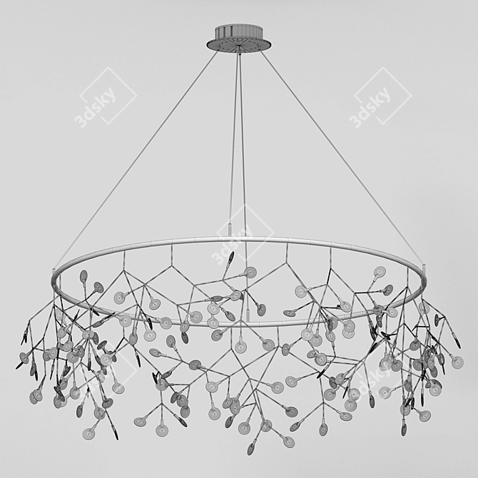 Heracleum LED Chandelier: Modern Metal and Acrylic Lighting 3D model image 2