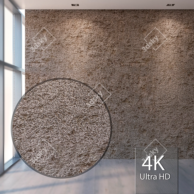 High-Res Seamless Plaster Texture 3D model image 1