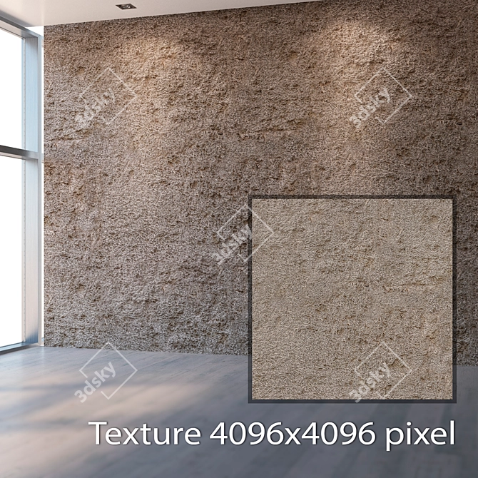 High-Res Seamless Plaster Texture 3D model image 2