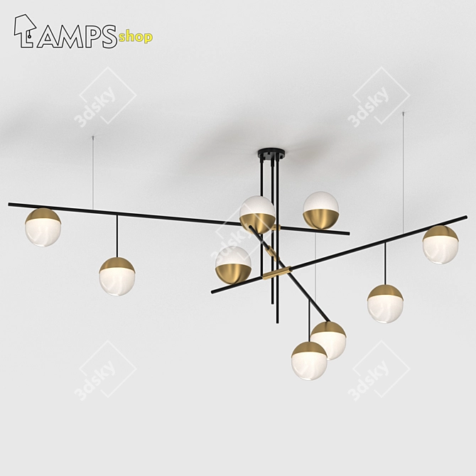 TECHNUM Triple: Sleek Glass Pendant Light 3D model image 1