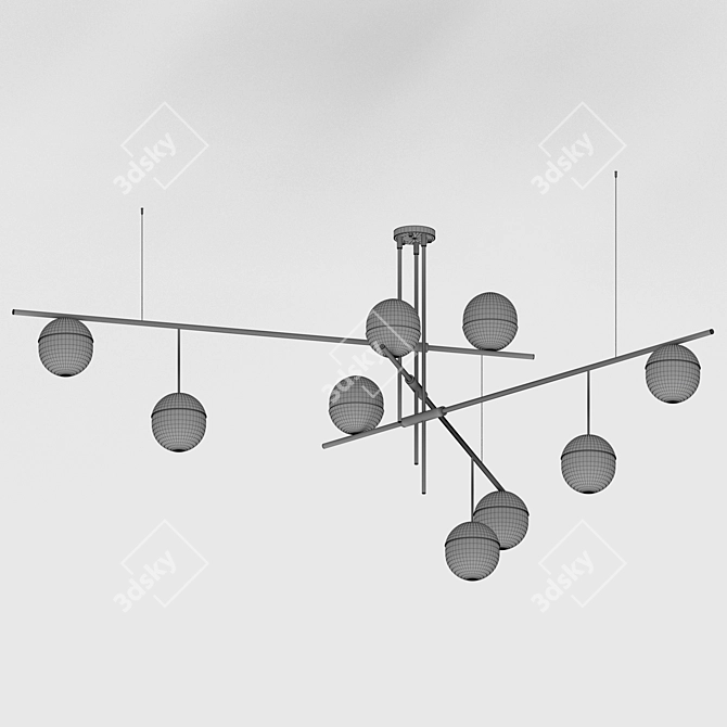 TECHNUM Triple: Sleek Glass Pendant Light 3D model image 2