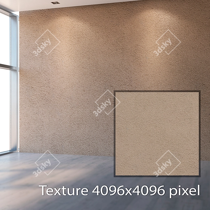 Seamless High-Resolution Plaster Texture 3D model image 2