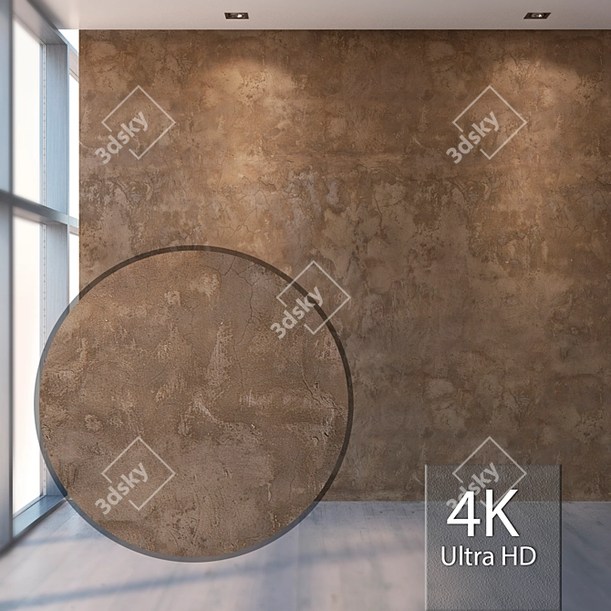 Seamless Plaster Texture Set 3D model image 1