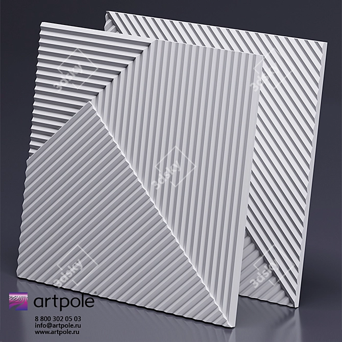 Fields 3D Gypsum Panel: Innovative Design by Artpole 3D model image 1