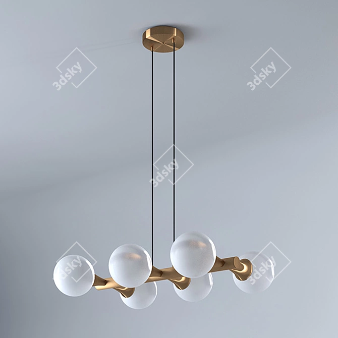 Opal Globe Pendant Light 3D model image 1