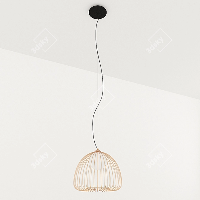 Luxurious Gilded Pendant Light 3D model image 1