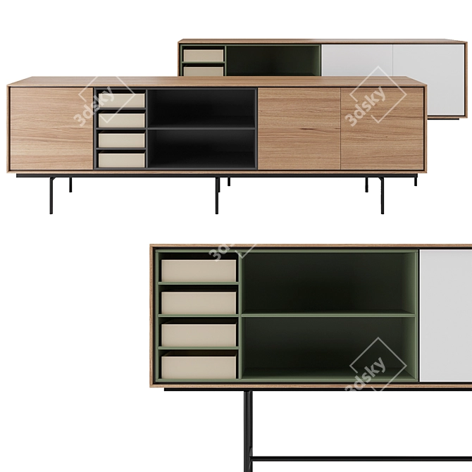 Modern Aura Sideboard: Elegant Design 3D model image 2