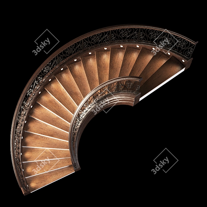 Finely-Crafted Staircase with 424K Poly Count 3D model image 2