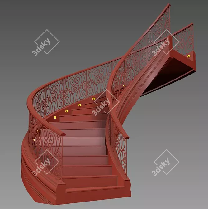 Finely-Crafted Staircase with 424K Poly Count 3D model image 3