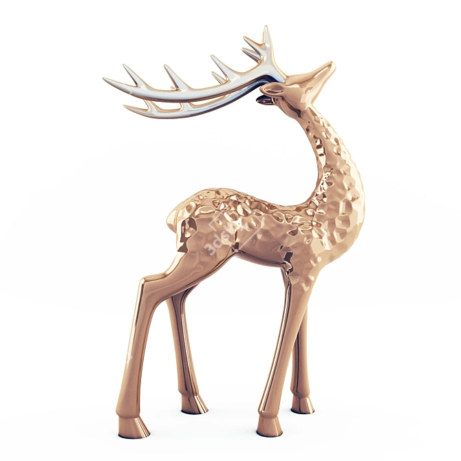 Graceful Deer Sculpture 3D model image 1