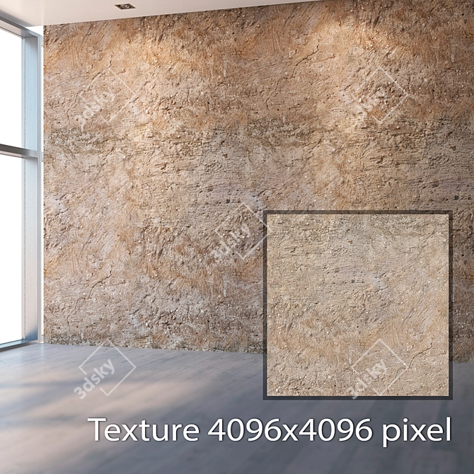 Seamless Rough Plaster Texture 3D model image 2