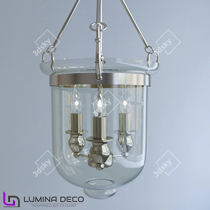 Lumina Deco Leo Chrome Pendant 3D model image 2