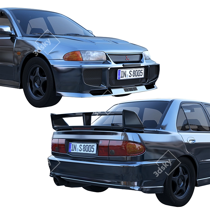 Sleek Mitsubishi Lancer Evo 3D model image 2