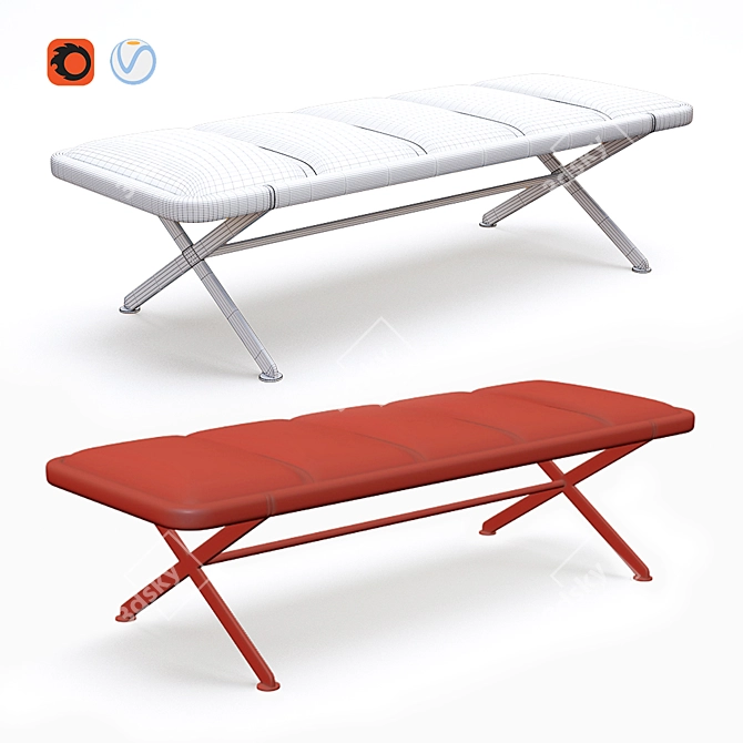 Elegant AXXIA Bench 3D model image 2