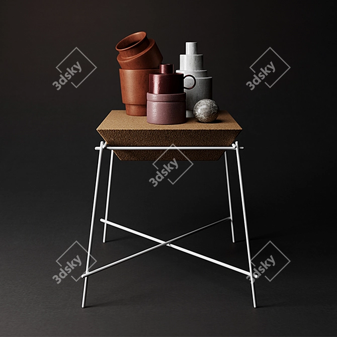 Artisan Clay Pot and Vase Set 3D model image 2