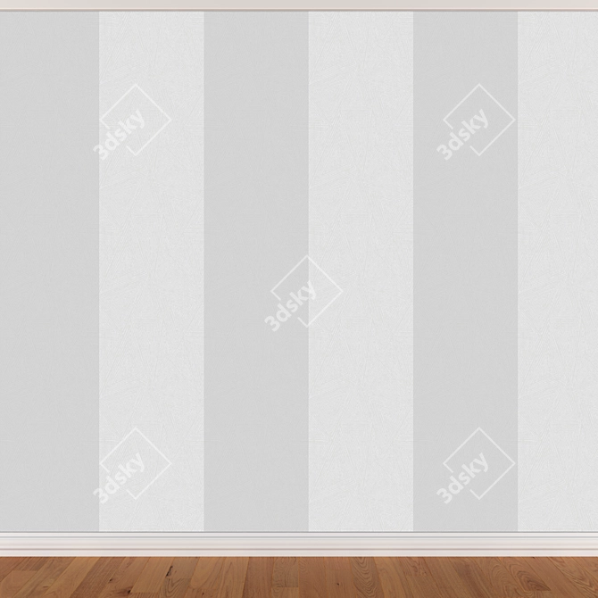 Seamless Wallpaper Set: Wall, Skirting, Parquet 3D model image 2