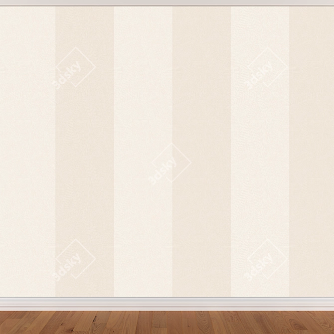 Seamless Wallpaper Set: Wall, Skirting, Parquet 3D model image 3