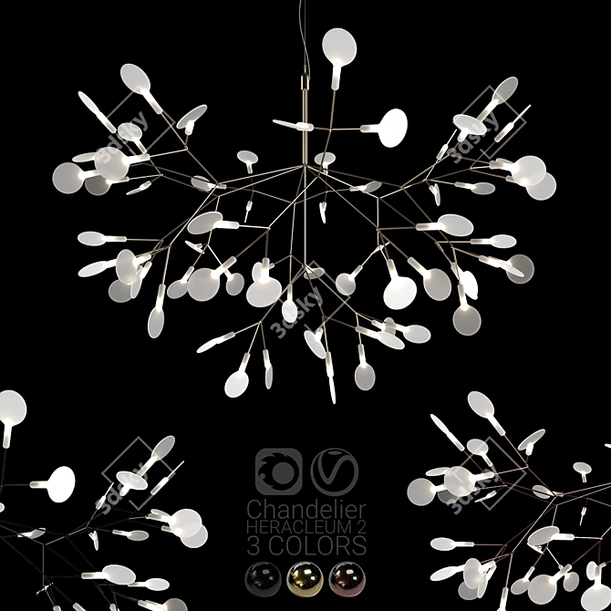 Heracleum II Chandelier: Elegant Lighting for Any Space 3D model image 1