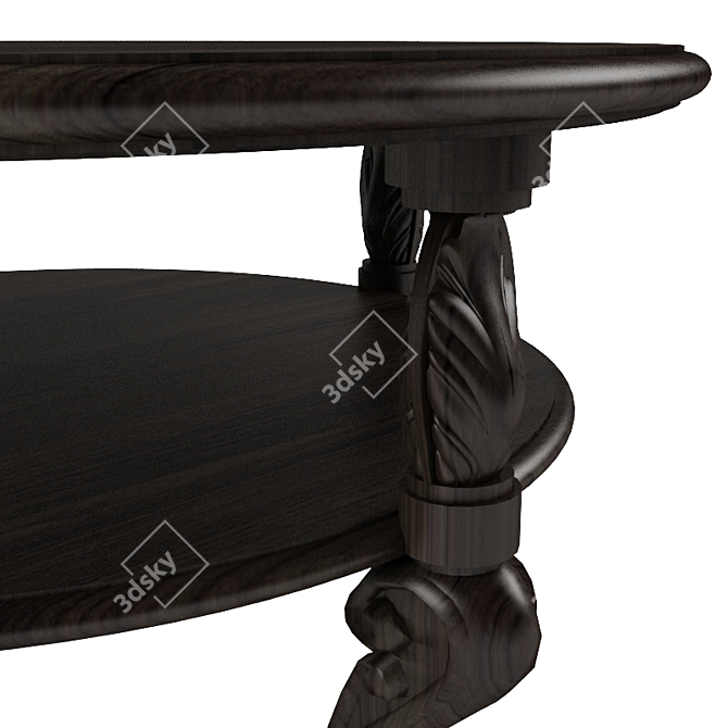 Minimalist Oak Coffee Table 3D model image 2