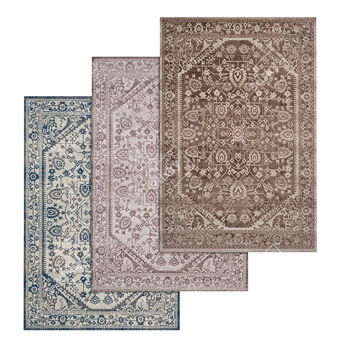 Luxury Carpet Set - High-Quality Textures 3D model image 1